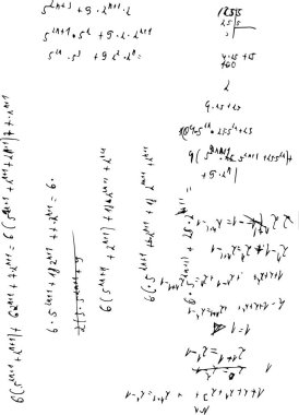 Matematiksel denklemler. Arkaplan ile yazılmış teorem formülleri 