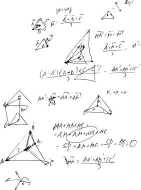 Matematiksel denklemler. El yazısıyla yazılmış teorem formülleri 