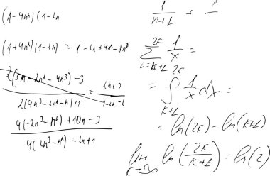 Elle yazılmış teorem formülleri. Matematiksel denklemler