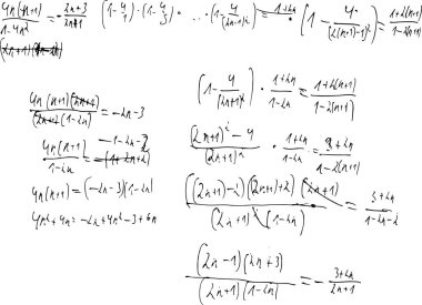 Elle yazılmış teorem formülleri. Matematiksel denklemler