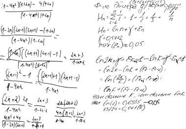 Elle yazılmış teorem formülleri. Matematiksel denklemler