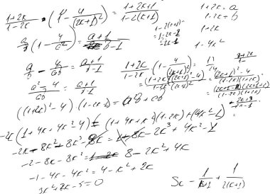 Matematiksel hesaplamalar. Elle yazılmış geometri formülleri 