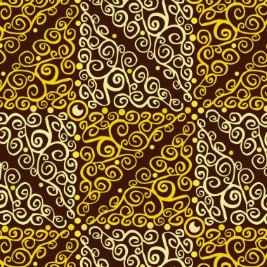 Soyut eğri şekilli kusursuz süsleme deseni