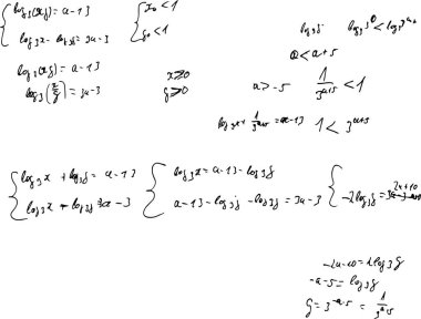 Matematiksel hesaplamalar. Elle yazılmış geometri formülleri 
