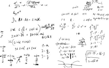 Matematiksel hesaplamalar. Elle yazılmış geometri formülleri 