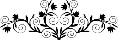 Beyaz arkaplanda vektör dekoratif çiçek ögeleri