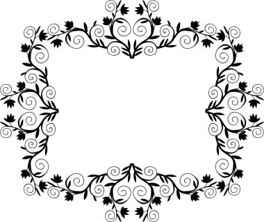Beyaz arkaplandaki çiçek çerçevesinin vektör çizimi