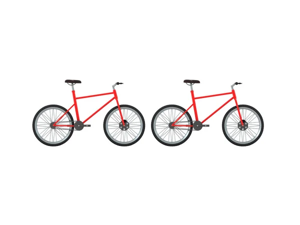 Αποτύπωση Δύο Κόκκινων Ποδηλάτων Αποτύπωση Απομονωμένη Λευκό — Φωτογραφία Αρχείου