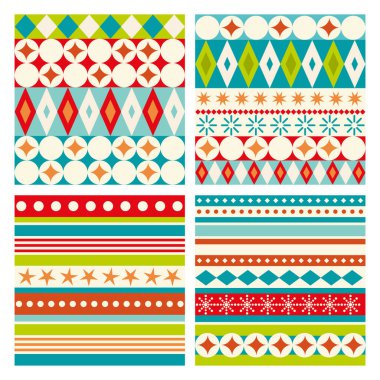 Yılbaşı ve yeni yıl geçmişi için kusursuz bir model seti. Hepsi katmanlı ve gruplanmış. Vektör.