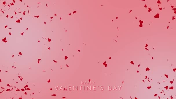 Feliz Dia Valentino Cumprimentando Corações Placa Vídeoleia Corações Saindo Cantos — Vídeo de Stock