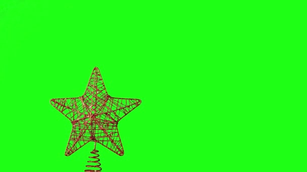 アルファマット上の赤い星は右から左に移動します メリー クリスマス ハッピーニューイヤー クリスマスの飾りは右から左へ 赤い星の美しい輝くようなウェブ アルファマット上のグラフィック要素 — ストック動画