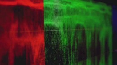 Lumetri dürbünleri RGB ışık grafiği geçit töreni yapıyor. Bir ekran görüntüsü. Kaydedilmiş ekran görüntüsü. Çok renkli dürbünler, ekran renklerinin grafik yorumlanması. Spektroskopi, renk düzeltmesi