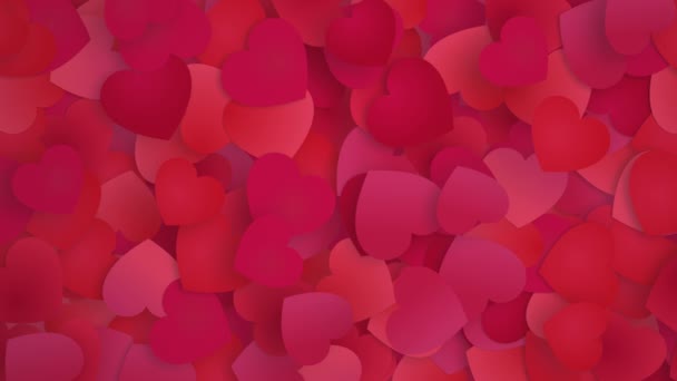 Red Love Hartjes Pastel Achtergrond Hou Van Happy Valentines Kaarthead — Stockvideo