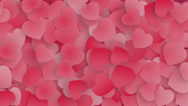 Красные Сердечки Пастельные Фон Люблю Тебя Счастливой Валентинки Красные Сердца — стоковое видео