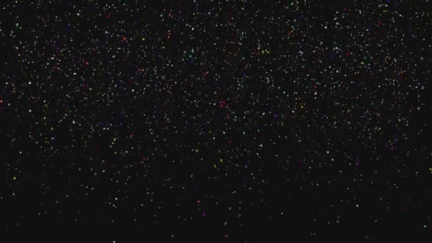 Glitter Valt Gebruik Screen Transfer Mode Zwart Transparant Maken Animatie — Stockvideo