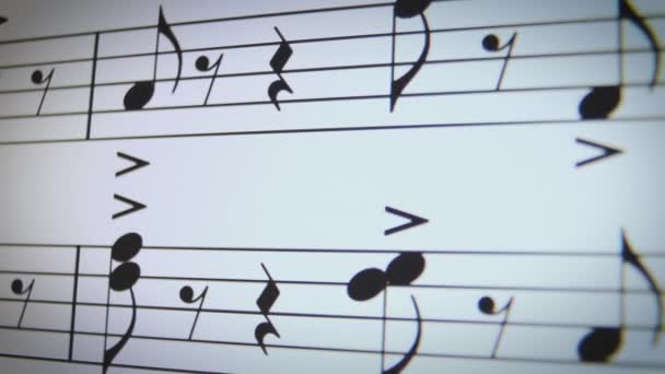 Jegyzetek Jobbról Balra Hangok Játszani Énekegyüttes Hangszer Írni Zeneszerzés Művész — Stock videók
