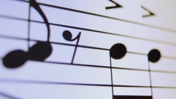 Kâğıdı Notaları Notalar Ses Tonları Anahtar Duraklatır Tek Şarkı Bestecisi — Stok video