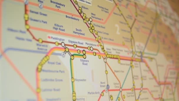 Subway Metro Live Map Kamera Ditembak Komputer Layar Kereta Api — Stok Video