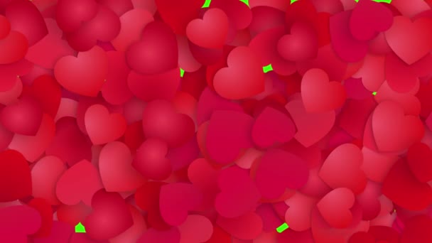 Transición Vídeo Red Hearts Con Canal Alfa Mate Amor Día — Vídeos de Stock