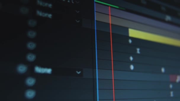 Animatorzy Pracują Oprogramowaniu Komputerowym Śledzenie Ujęcia Ekranu Monitora Komputera Dolly — Wideo stockowe
