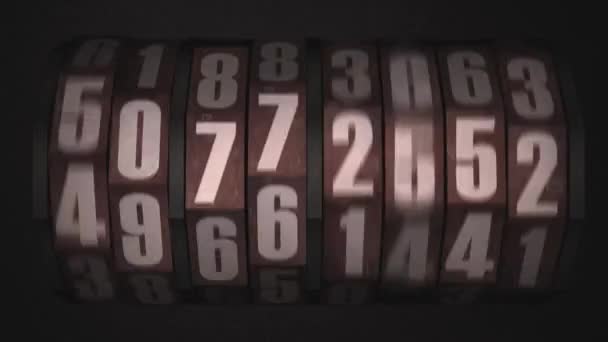Vintage Obrotowy Licznik Steampunk Przełącza Się Walentynki 2024 Czarnym Teksturowanym — Wideo stockowe