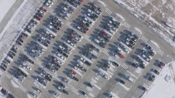 Estão Todos Trabalhar Fazer Compras Imagens Drones Aéreos Parque Estacionamento — Vídeo de Stock