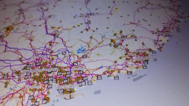 Çin Tayvan altyapı haritası elektrik yağı kamera ekran monitörü kamera görüntüsü bilgisayar ekranı pikselleri görünür