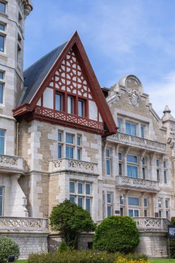 Palacio Magdalena, Santander, Cantabria 'daki saray. Kuzey İspanya 'nın popüler tatil beldesi