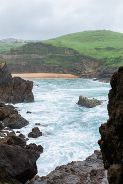 Hermitage view, Ermita de Santa Justa, Cantabria, Northern Spain. Popular travel destination  clipart