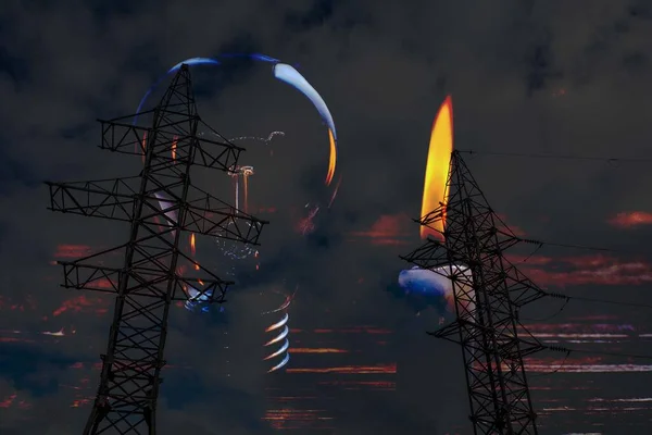 技術と産業の概念 エネルギー価格の上昇 さらなる電気とエネルギー価格の上昇 ロシアとウクライナの戦争によるエネルギー危機 — ストック写真