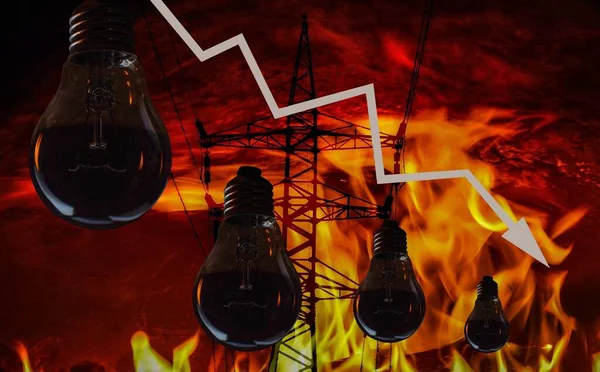 산업에 러시아 우크라 사이의 전쟁으로 야기된 에너지 추가적 에너지 — 스톡 사진