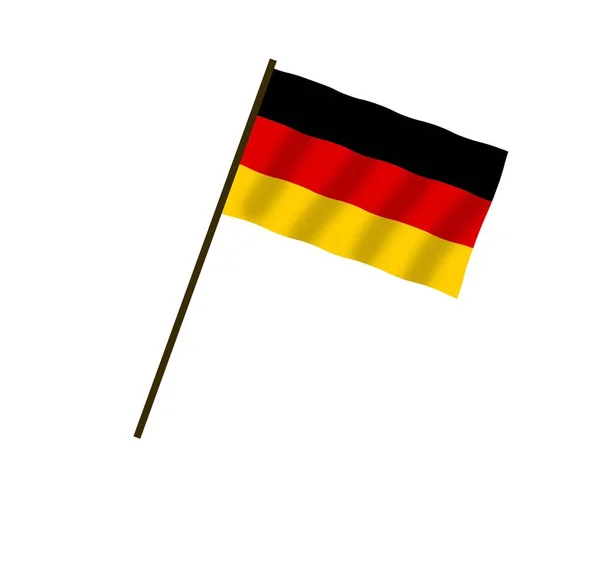 Κυματίζει Πολύχρωμη Σημαία Της Γερμανίας Σημαία Γερμανίας — Φωτογραφία Αρχείου