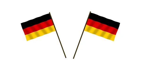 Размахивая Разноцветным Флагом Германии Флаг Шёлковой Германии — стоковое фото