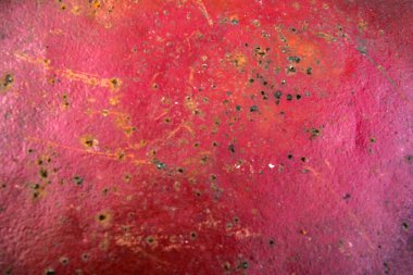 Kırmızı Metal paslı duvar dokusu arka plan için doğal renk yüzeyi. Koyu kırmızı turuncu doku. Sert beton yüzey..