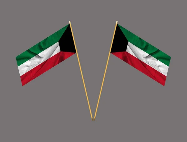 Kuwait flag simple illustration for independence day or election .Kuwait waving flag close .