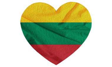 Lithuanian flag blowing in the wind .Flag of Lithuania waving, real fabric texture .