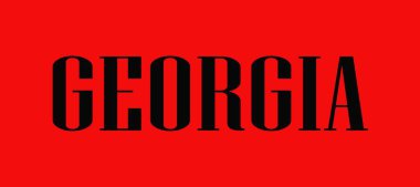 Karanlık ve aydınlık bir arkaplanda Georgia kelimesi. Georgia alevler içinde kaldı..