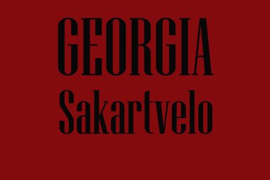 Karanlık ve aydınlık bir arkaplanda Georgia kelimesi. Georgia alevler içinde kaldı..