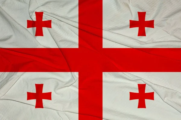 Texturovaná Fotografie Vlajky Georgie Gruzie Vlajka Mává Gruzínská Národní Vlajka — Stock fotografie