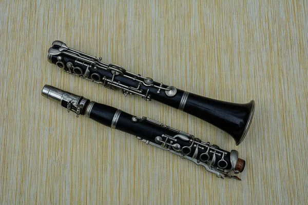 Close Clarinet Isolated White Background Close Clarinet Table Close Cladinet — 스톡 사진