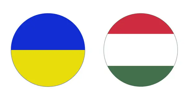 Kombinációja Stilizált Zászlók Ukrajna Magyarország Egy Fotót Zászlók Két Szomszédos — Stock Fotó