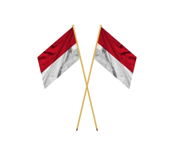 Flagge Von Monaco Monaco Nationalflagge Schwenken Hochwertiger Stoff Konzept Für — Stockfoto
