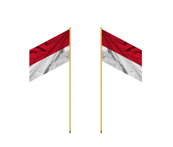 摩纳哥国旗 摩纳哥国旗飘扬 高质量的面料 国际关系概念 — 图库照片