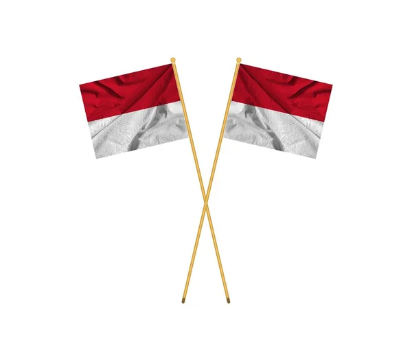 Flaga Monako Monako Flaga Narodowa Macha Wysokiej Jakości Tkanina Koncepcja — Zdjęcie stockowe