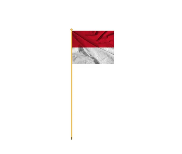 Vlag Van Monaco Monaco Nationale Vlag Zwaaien Hoge Kwaliteit Stof — Stockfoto