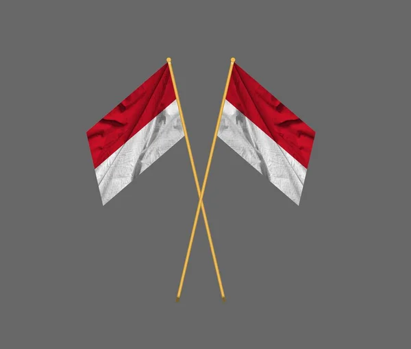 Flaga Monako Monako Flaga Narodowa Macha Wysokiej Jakości Tkanina Koncepcja — Zdjęcie stockowe