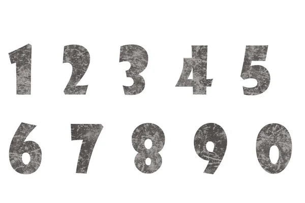 Znane Stare Wielobarwne Numery Izolowane Pierwszym Tle — Zdjęcie stockowe