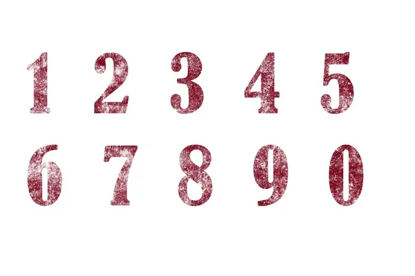 Φθαρμένοι Παλιοί Πολύχρωμοι Αριθμοί Από Έως Και Απομονώνονται Στο Προηγούμενο — Φωτογραφία Αρχείου