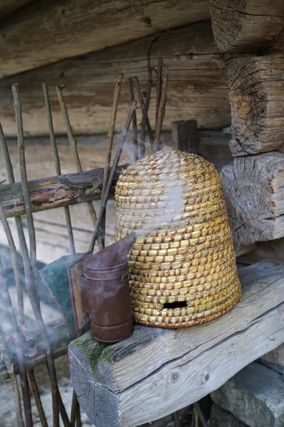 Traditional Dome Shaped Woven Bee Hives Traditional Domed Shape Woven — Stock Photo, Image