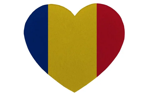 Ondeando Colorida Bandera Rumanía Bandera Rumania Ondeando Textura Tela Real — Foto de Stock